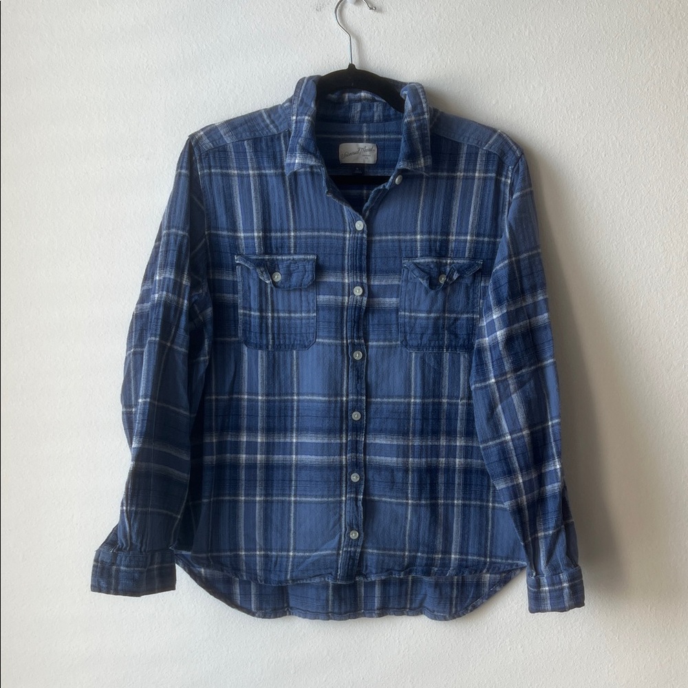 Universal Thread Navy Checkered Top